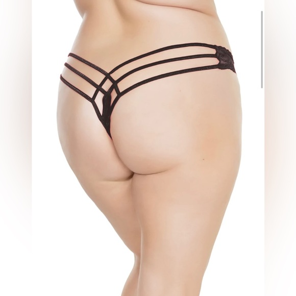 NWT Coquette 149 Black Thong - O/S XL - Picture 3 of 4